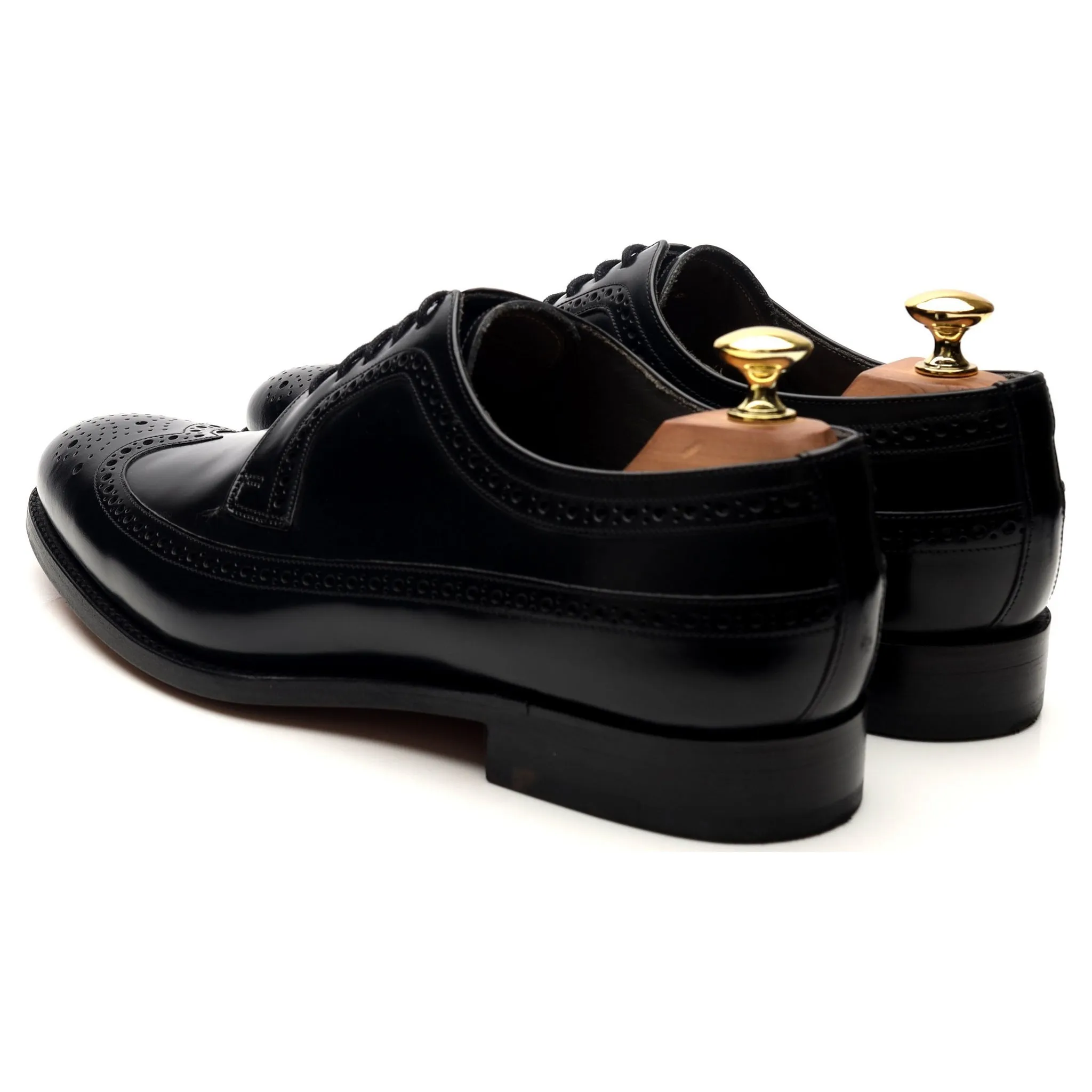 'Woodbridge' Black Leather Derby Brogues UK 8 G
