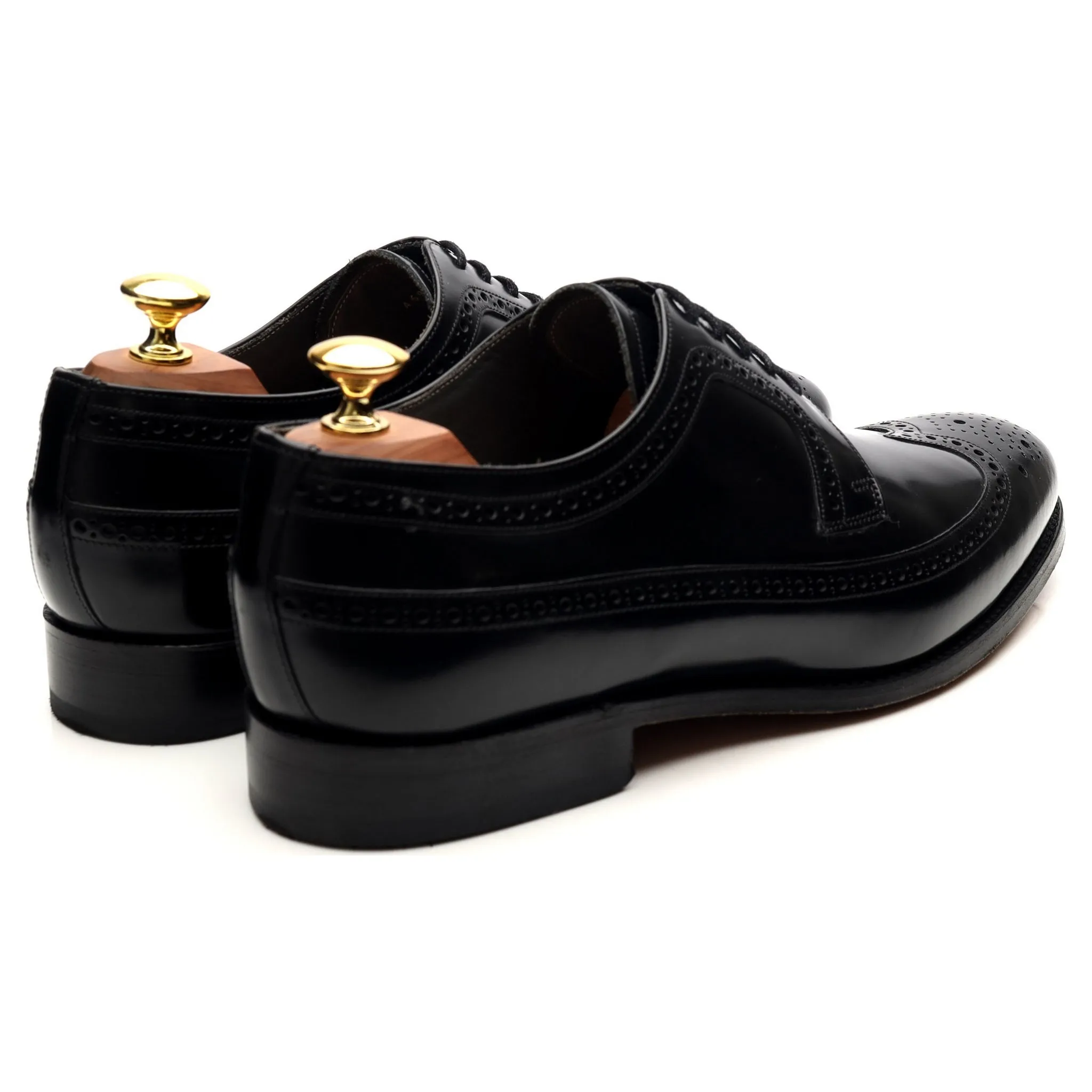 'Woodbridge' Black Leather Derby Brogues UK 8 G